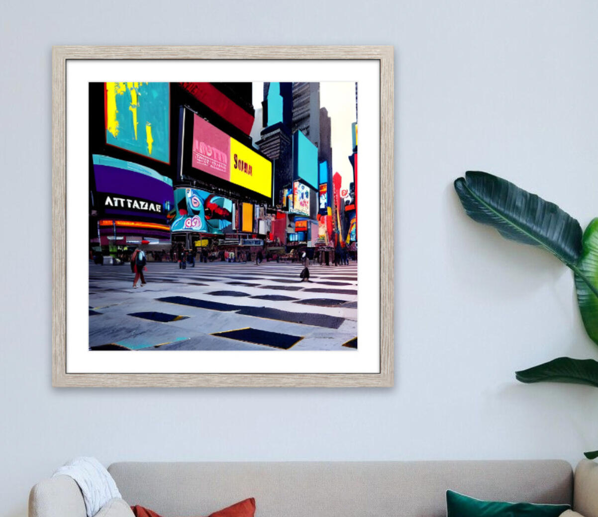 A Partially Deformed Times Square. Fine Art Print. SN NYC Collection. Times Square Surrealism, Digital Distortion, Architectural Mutation.