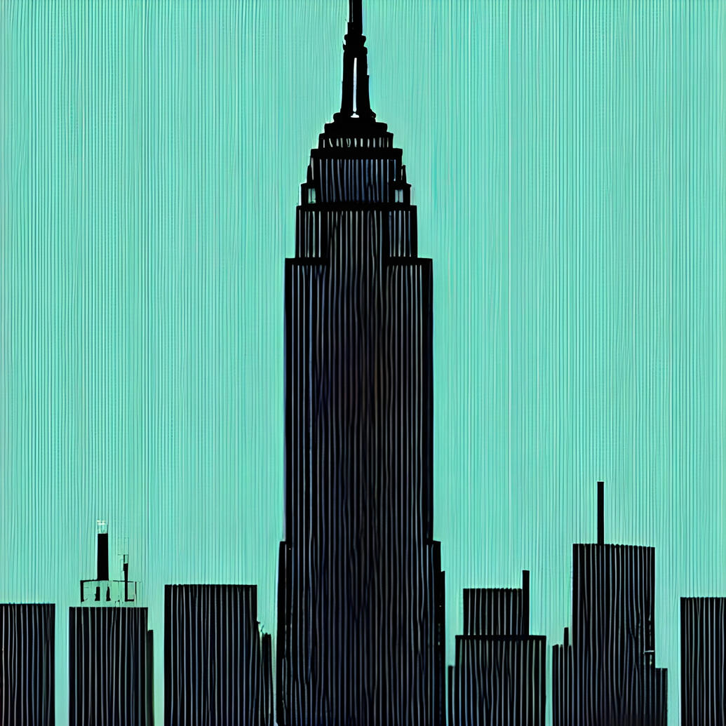 The Empire State Building in Digital Format. Fine Art Print. SN NYC Collection. Architectural Abstraction, Digital Modernism, Empire State Art.