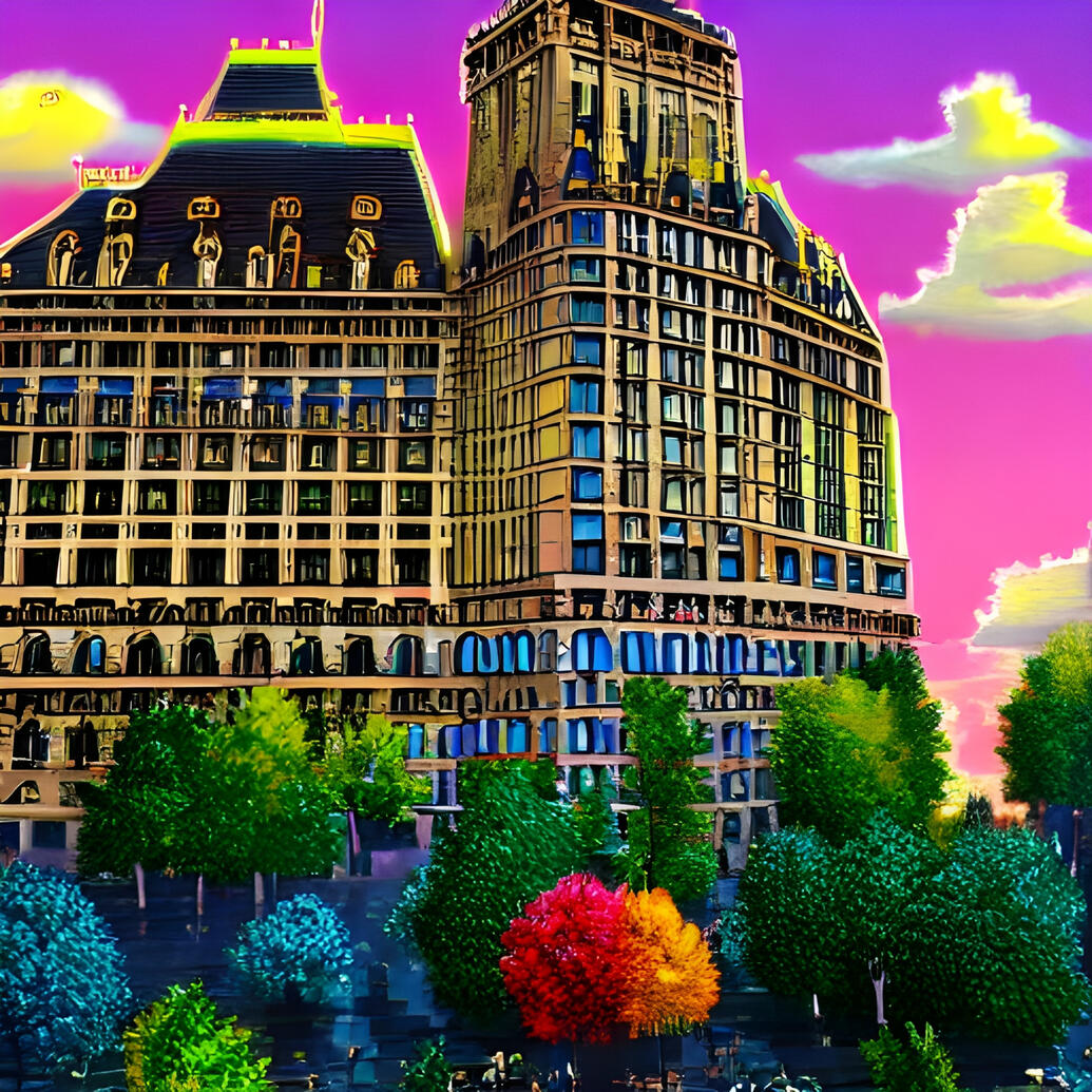 A View of The Plaza Hotel in NYC. Fine Art Print. SN NYC Collection. Luxury Architecture, Surreal Hotel Scene, Digital Fine Art NYC.