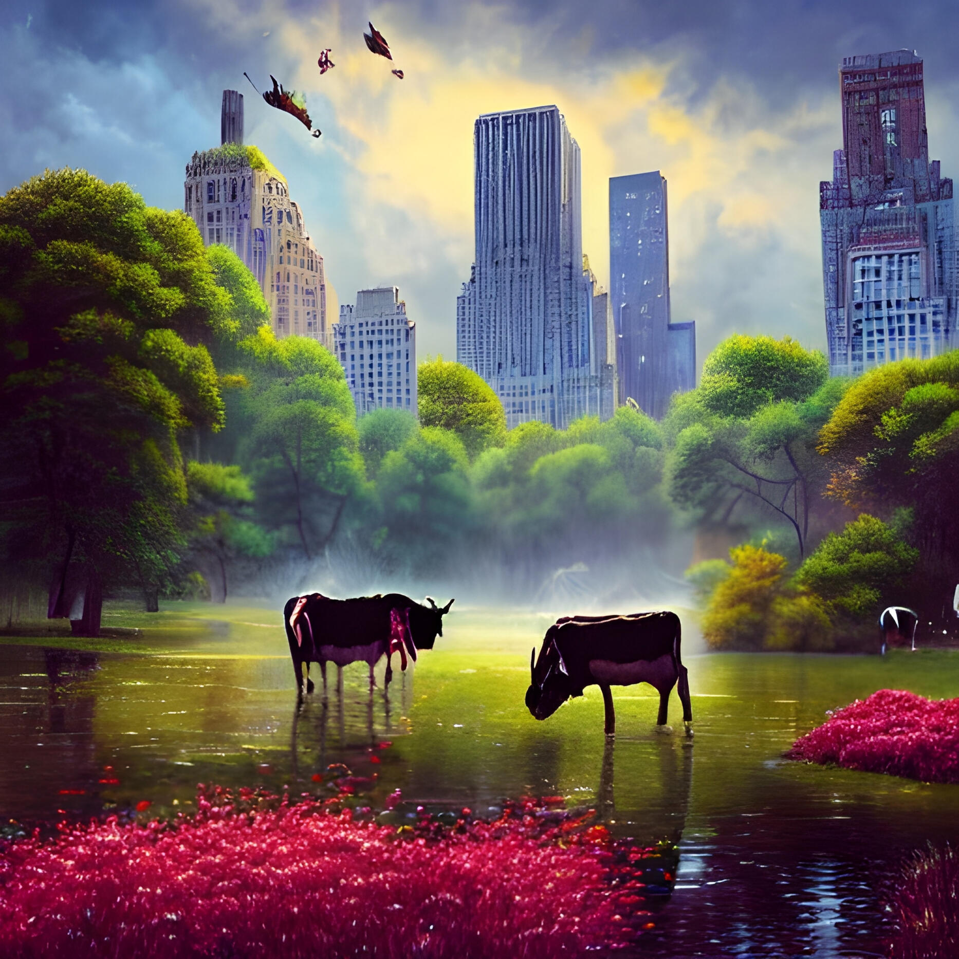 Central Park in the Aftereffect. Fine Art Print. SN NYC Collection. Surreal Nature, New York Landscape Art, Dreamscape Surrealism.